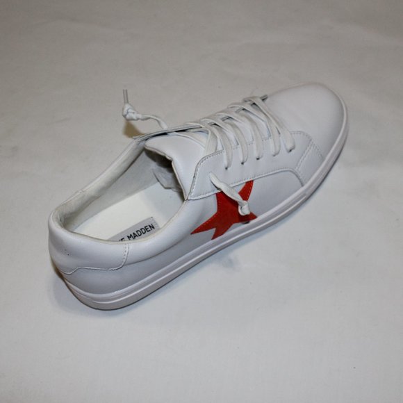 STEVE MADDEN THEORY WHITE/ORANGE SNEAKER 10.5M - Picture 1 of 8
